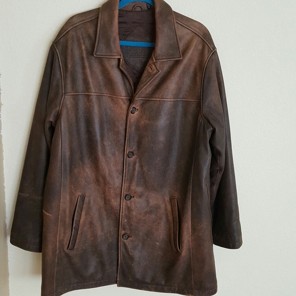 Roundtree & Yorke Other - Roundtree & Yorke Men's  Leather Jacket Brown  XL